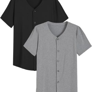 Men's Bamboo Viscose Fiber Button-Up Pajama Shirt